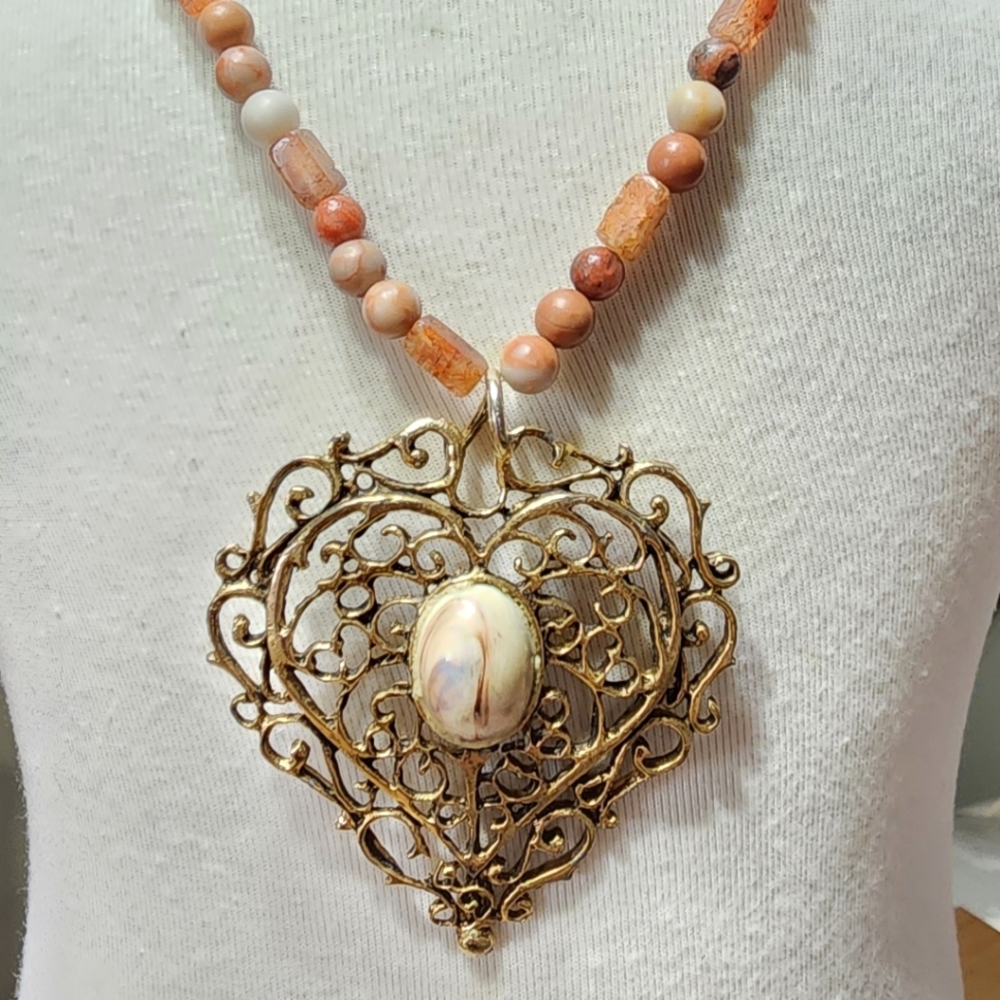 OOAK Vintage Crystal Assemblage Art Necklace